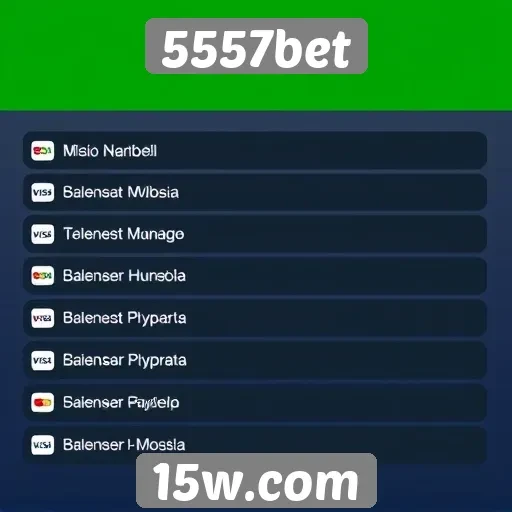 Métodos de pagamento disponíveis no 5557bet